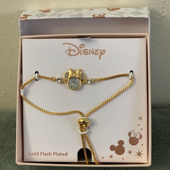 Disney's Minnie Gold Flash-Plated bracelet - New - Picture 2 of 4